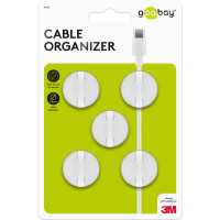 Miniatyr av produktbild för Goobay 95183 kabelsamlare Universal Kabelhållare Vit 5 styck