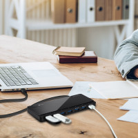 Produktbild för TP-Link UH700 gränssnittshubbar USB 3.2 Gen 1 (3.1 Gen 1) Micro-B 5000 Mbit/s Svart