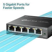 Produktbild för TP-Link TL-SG105E nätverksswitchar hanterad L2 Gigabit Ethernet (10/100/1000) Svart