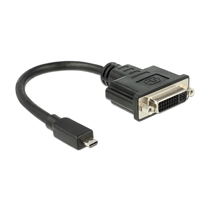 Produktbild för DeLOCK 65563 videokabeladapter 0,2 m DVI-D Micro-HDMI Svart