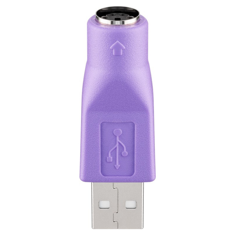 Produktbild för Goobay 68918 kabelomvandlare (hane/hona) USB Type-A PS/2 Violett