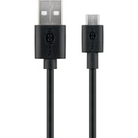 Produktbild för Goobay 46800 USB-kablar 1 m USB 2.0 USB A USB B Svart