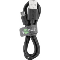 Produktbild för Goobay 46800 USB-kablar 1 m USB 2.0 USB A USB B Svart