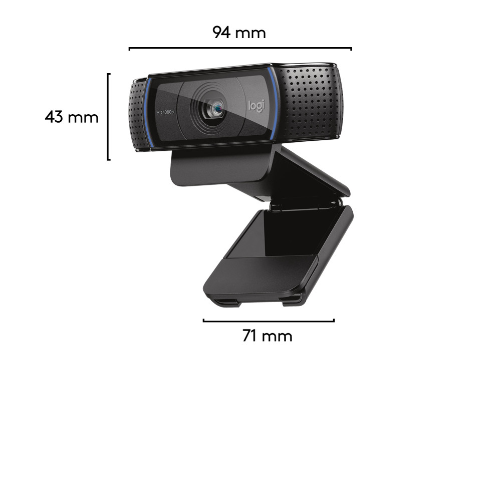 Produktbild för Logitech Hd Pro C920 webbkameror 3 MP 1920 x 1080 pixlar USB 2.0 Svart