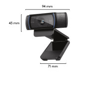 Produktbild för Logitech Hd Pro C920 webbkameror 3 MP 1920 x 1080 pixlar USB 2.0 Svart