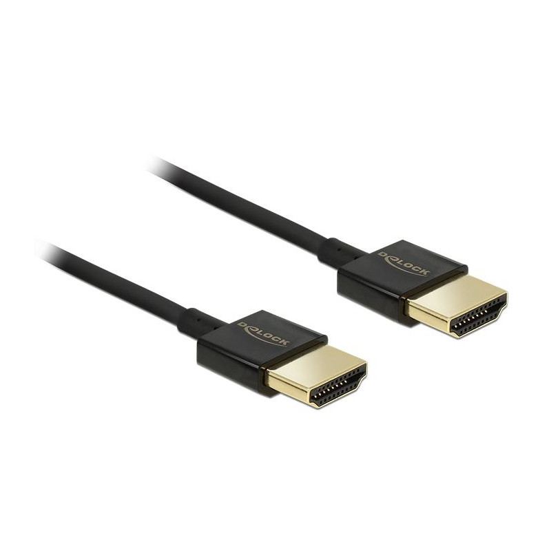 Produktbild för DeLOCK HDMI/HDMI, 1.5 m HDMI-kabel 1,5 m HDMI Typ A (standard) Svart