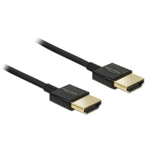 DeLOCK DeLOCK HDMI/HDMI, 2 m HDMI-kabel HDMI Typ A (standard) Svart