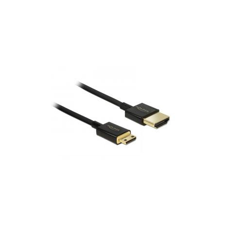 DeLOCK DeLOCK HDMI-A/HDMI Mini-C, 2 m HDMI-kabel HDMI Typ A (standard) HDMI Type C (Mini) Svart