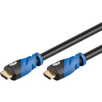 Miniatyr av produktbild för Goobay 72316 HDMI-kabel 1 m HDMI Typ A (standard) Svart, Blå