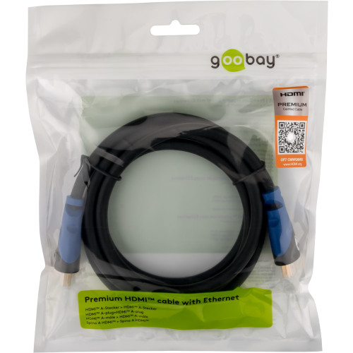 Goobay Goobay 72315 HDMI-kabel 0,5 m HDMI Typ A (standard) Svart