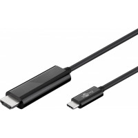 Produktbild för Goobay 77528 videokabeladapter 1,8 m USB Type-C HDMI Svart