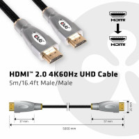Produktbild för CLUB3D HDMI 2.0 4K60Hz UHD Cable 5m/16.4ft
