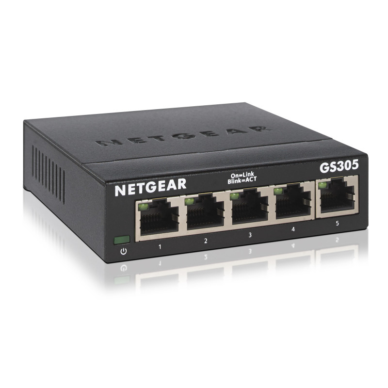 Produktbild för NETGEAR GS305 Ohanterad L2 Gigabit Ethernet (10/100/1000) Svart