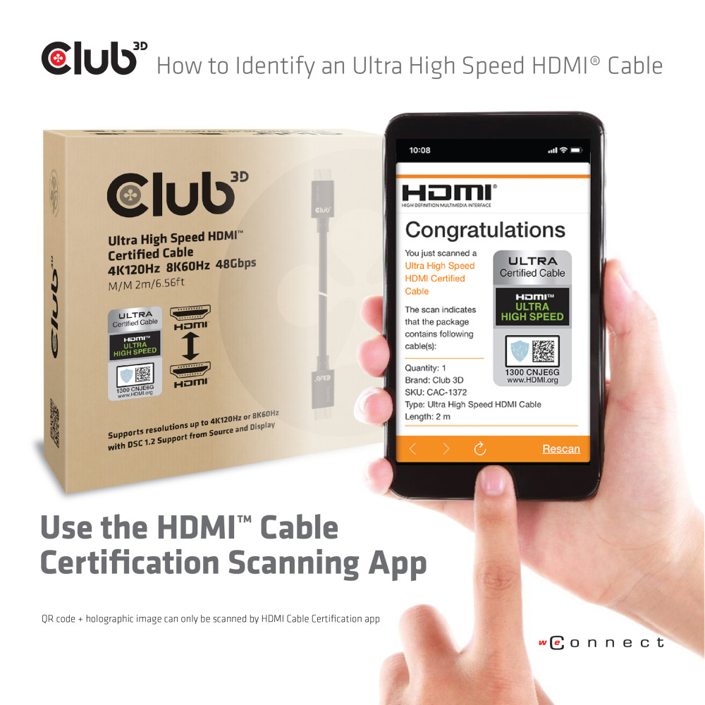 Produktbild för CLUB3D cac-1373 HDMI Svart