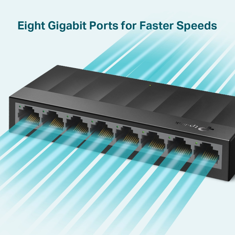 Produktbild för TP-Link LS1008G nätverksswitchar Ohanterad Gigabit Ethernet (10/100/1000) Svart