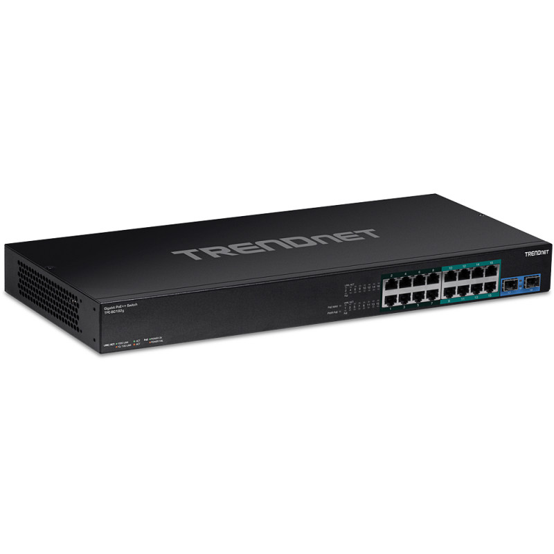 Produktbild för Trendnet TPE-BG182G nätverksswitchar Ohanterad Gigabit Ethernet (10/100/1000) Strömförsörjning via Ethernet (PoE) stöd 1U Svart