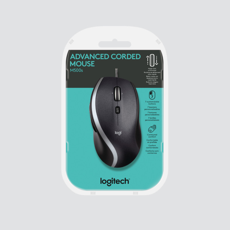 Produktbild för Logitech Corded Mouse M500S datormöss högerhand USB Type-A Optisk 4000 DPI