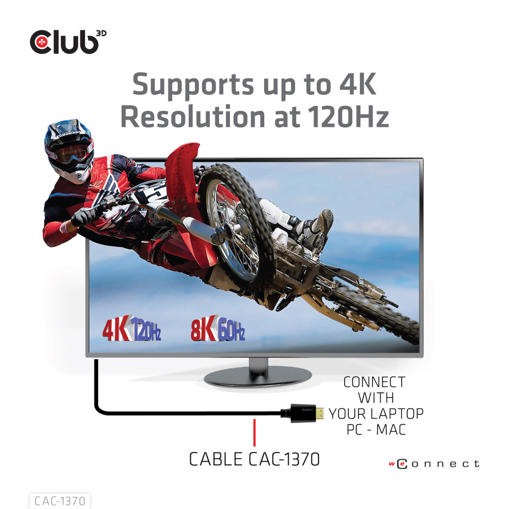 Produktbild för CLUB3D CAC-1370 HDMI-kabel 1,5 m HDMI Typ A (standard) Svart