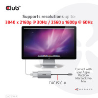 Produktbild för Club 3D - USB/DVI-kabel - 24 pin USB-C till DVI-D - 24.5 cm