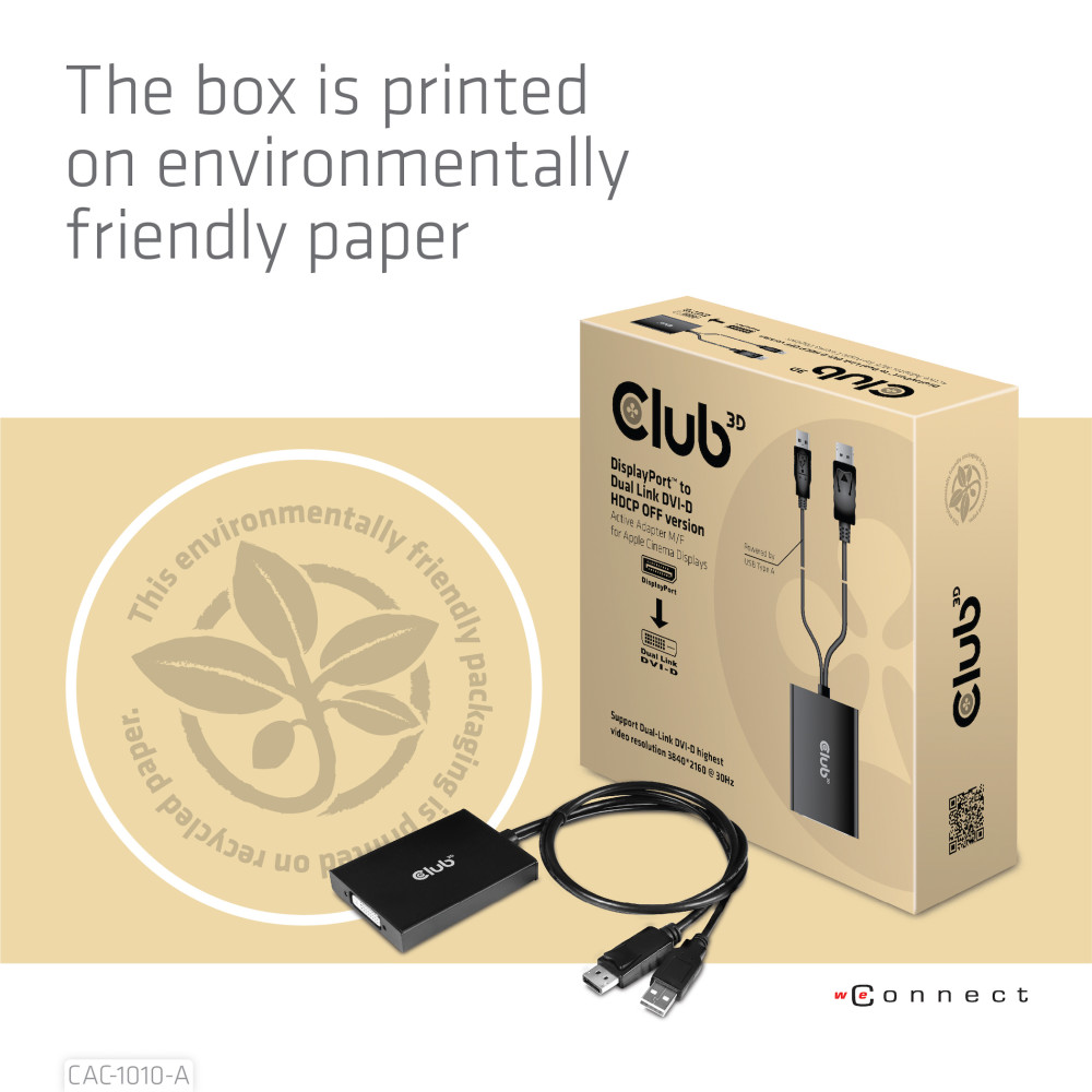 Produktbild för CLUB3D CAC-1010-A videokabeladapter 0,6 m DisplayPort DVI-D + USB