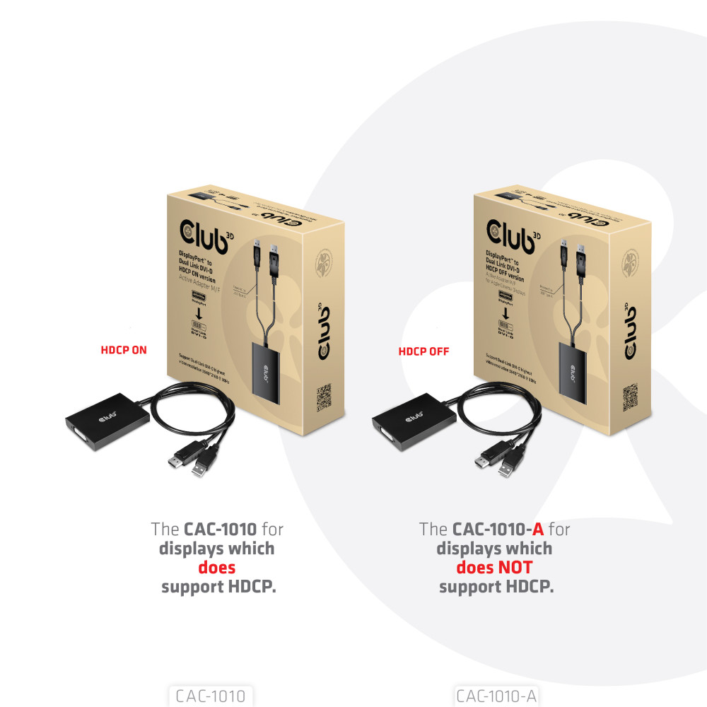 Produktbild för CLUB3D CAC-1010-A videokabeladapter 0,6 m DisplayPort DVI-D + USB
