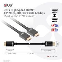 Miniatyr av produktbild för CLUB3D CAC-1374 HDMI-kabel 4 m HDMI Typ A (standard) Svart