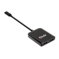 Miniatyr av produktbild för CLUB3D CSV-1555 videokabeladapter 1,5 m USB Type-C 2 x DisplayPort Svart