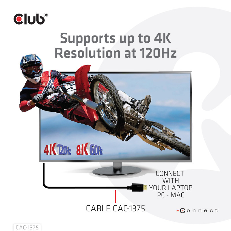 Produktbild för CLUB3D CAC-1375 HDMI-kabel 5 m HDMI Typ A (standard) Svart