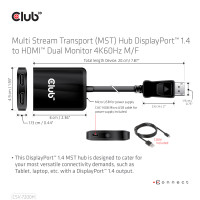 Miniatyr av produktbild för CLUB3D CSV-7200H bilddelare DisplayPort 2x HDMI