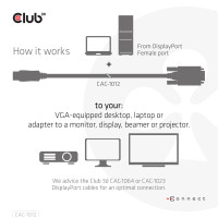 Produktbild för Club 3D - videoadapterkabel - DisplayPort till HD-15 (VGA) - 2 m