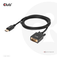 Produktbild för Club 3D - videoadapterkabel - DisplayPort till HD-15 (VGA) - 2 m