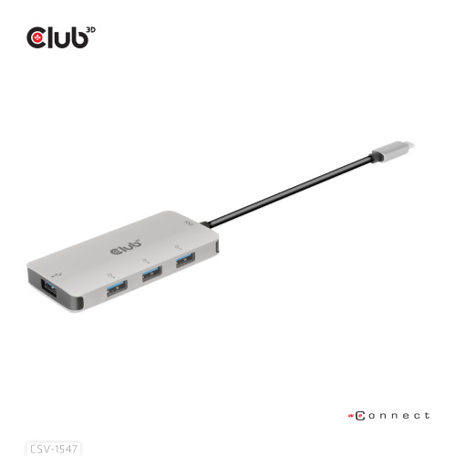 Club 3D CLUB3D CSV-1547 gränssnittshubbar USB 3.2 Gen 2 (3.1 Gen 2) Type-C 10000 Mbit/s Svart, Silver