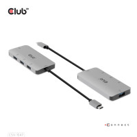 Produktbild för CLUB3D CSV-1547 gränssnittshubbar USB 3.2 Gen 2 (3.1 Gen 2) Type-C 10000 Mbit/s Svart, Silver