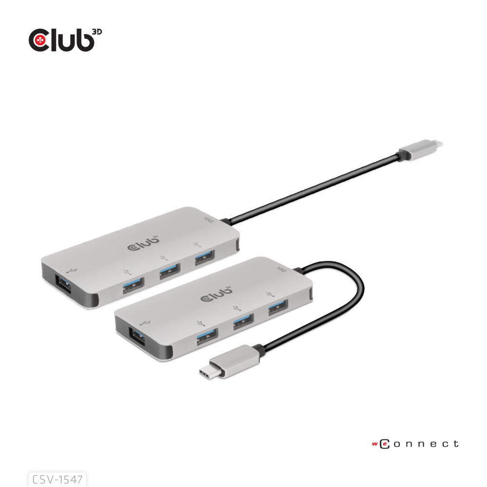 Produktbild för CLUB3D CSV-1547 gränssnittshubbar USB 3.2 Gen 2 (3.1 Gen 2) Type-C 10000 Mbit/s Svart, Silver