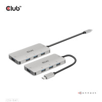 Produktbild för CLUB3D CSV-1547 gränssnittshubbar USB 3.2 Gen 2 (3.1 Gen 2) Type-C 10000 Mbit/s Svart, Silver