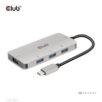 Produktbild för CLUB3D CSV-1547 gränssnittshubbar USB 3.2 Gen 2 (3.1 Gen 2) Type-C 10000 Mbit/s Svart, Silver