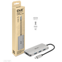 Produktbild för CLUB3D CSV-1547 gränssnittshubbar USB 3.2 Gen 2 (3.1 Gen 2) Type-C 10000 Mbit/s Svart, Silver
