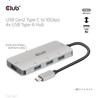 Produktbild för CLUB3D CSV-1547 gränssnittshubbar USB 3.2 Gen 2 (3.1 Gen 2) Type-C 10000 Mbit/s Svart, Silver