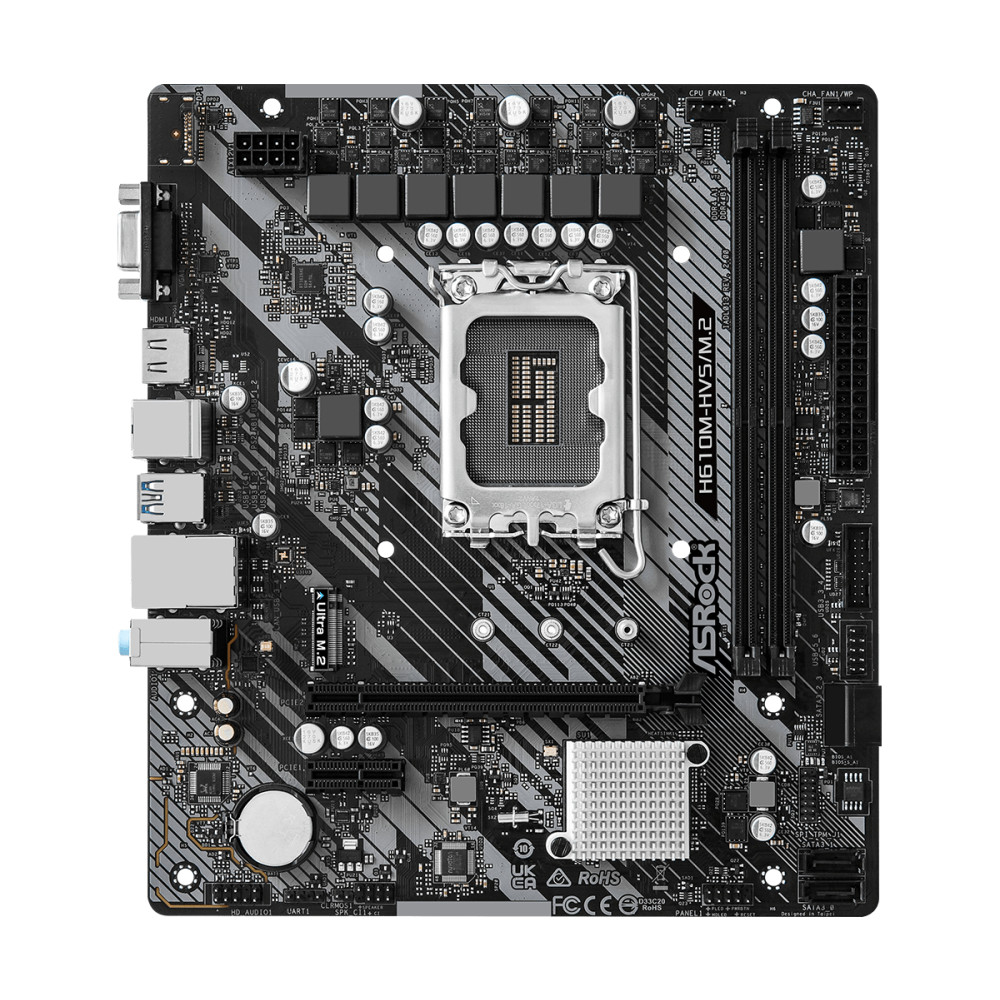 Produktbild för Asrock H610M-HVS/M.2 R2.0 Intel H610 LGA 1700 micro ATX