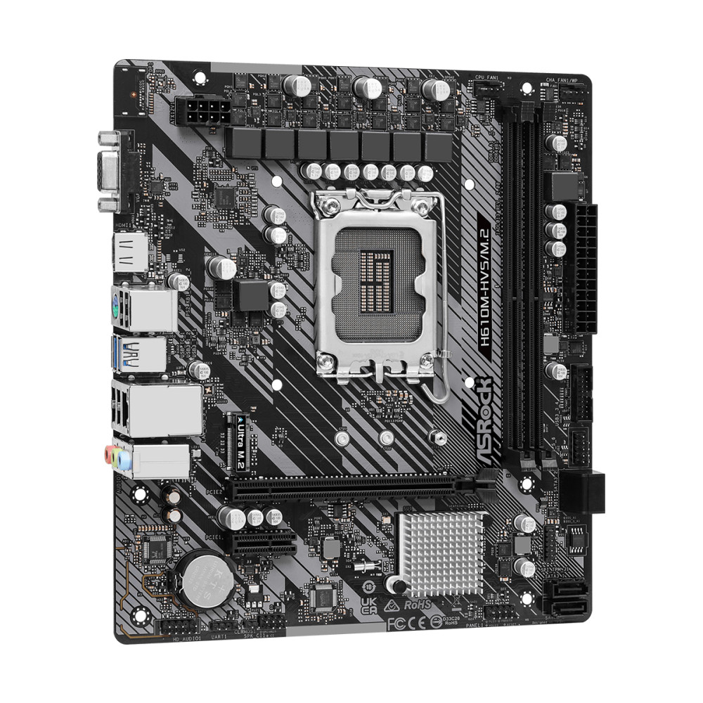 Produktbild för Asrock H610M-HVS/M.2 R2.0 Intel H610 LGA 1700 micro ATX