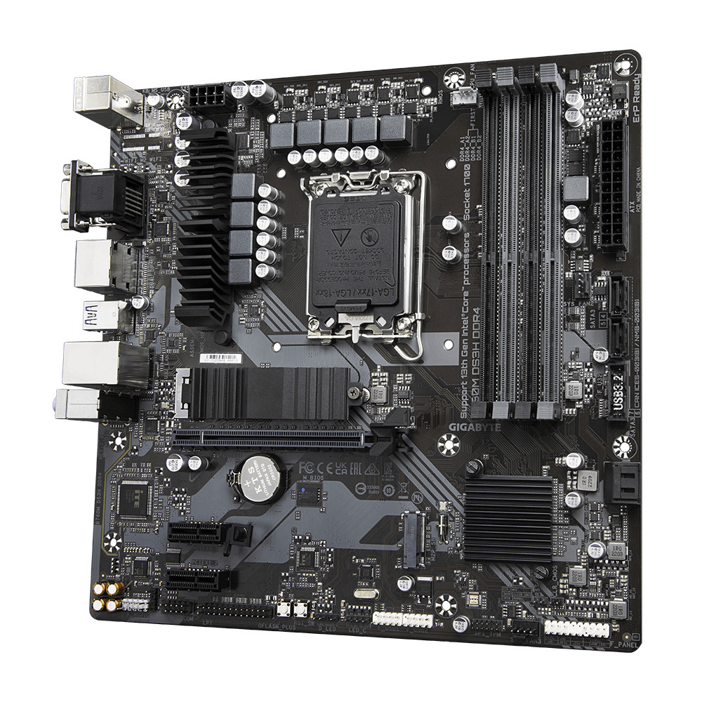 Produktbild för Gigabyte B760M DS3H DDR4 moderkort Intel B760 LGA 1700 micro ATX