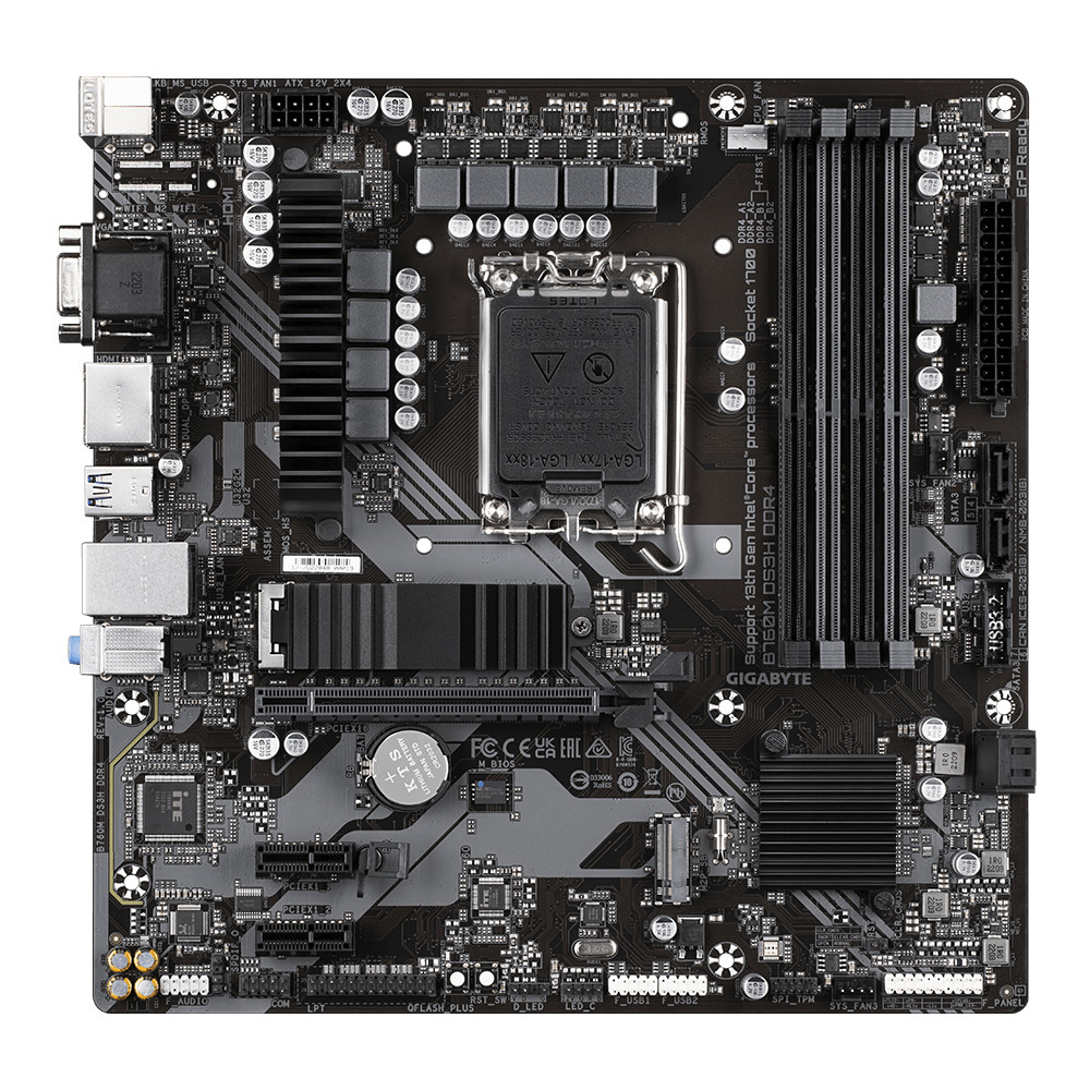 Gigabyte B650 AORUS Elite AX 1.0 Moderkort (AMD), Svart