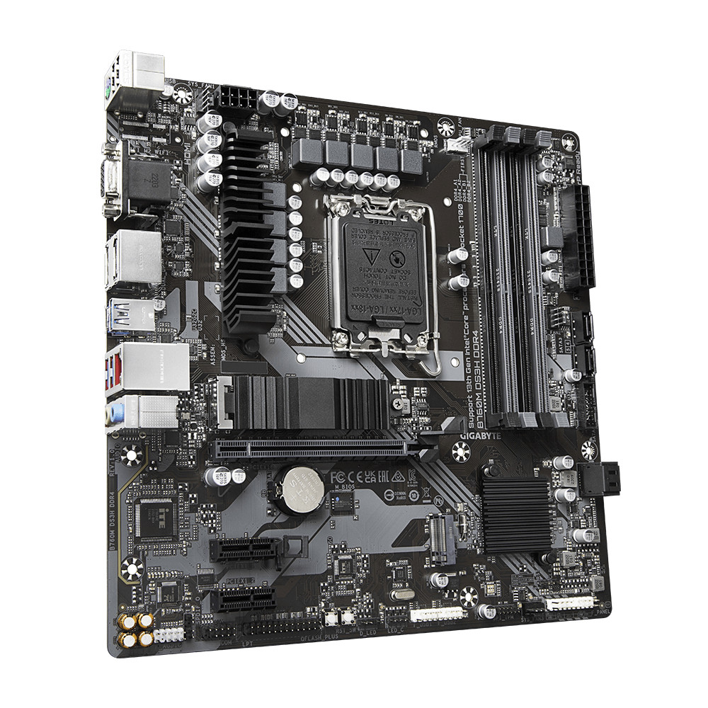 Produktbild för Gigabyte B760M DS3H DDR4 moderkort Intel B760 LGA 1700 micro ATX