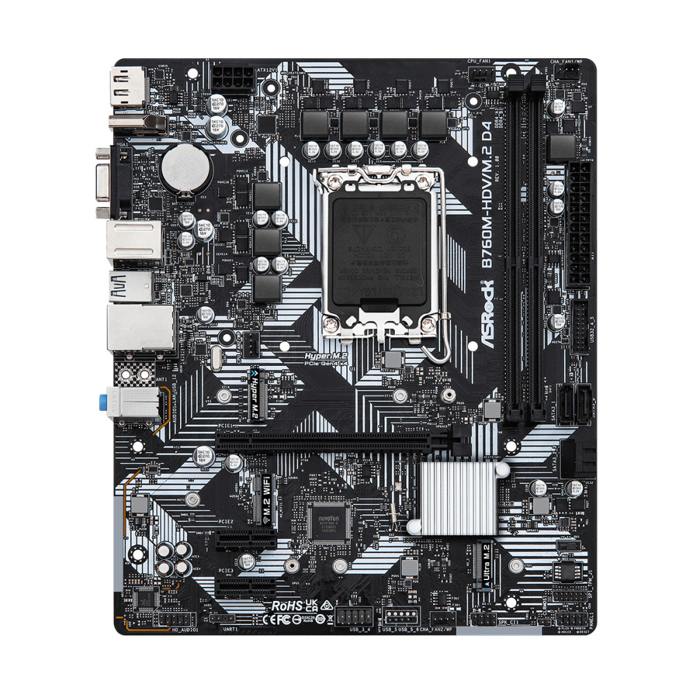 Produktbild för Asrock B760M-HDV/M.2 D4 Intel B760 LGA 1700 micro ATX