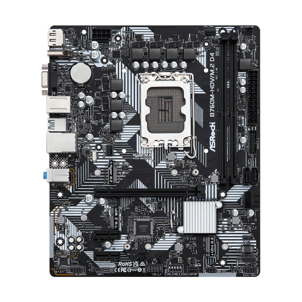Produktbild för Asrock B760M-HDV/M.2 D4 Intel B760 LGA 1700 micro ATX