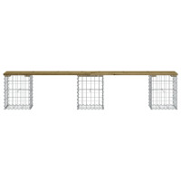 Produktbild för Trädgårdsbänk gabion-design 203x31x42 cm tryckimpregnerad furu