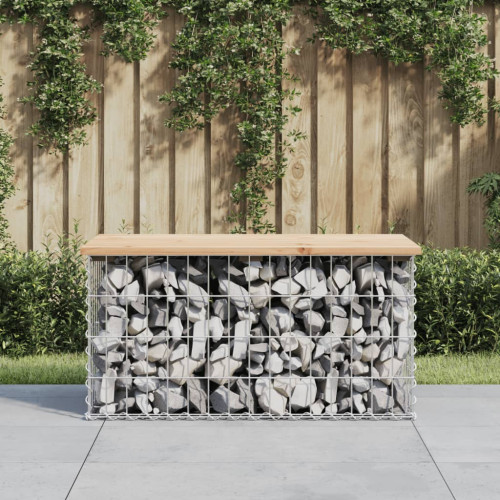 vidaXL Trädgårdsbänk gabion-design 83x44x42 cm massiv furu