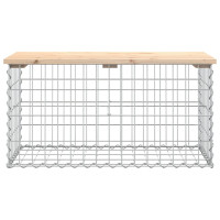 Produktbild för Trädgårdsbänk gabion-design 83x44x42 cm massiv furu