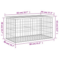 Produktbild för Trädgårdsbänk gabion-design 83x44x42 cm massiv furu