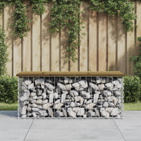 Produktbild för Trädgårdsbänk gabion-design 103x44x42 cm tryckimpregnerad furu